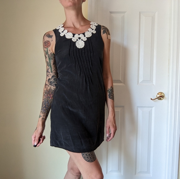 Jenny Han Charcoal Silk Mini Dress - Picture 5 of 6